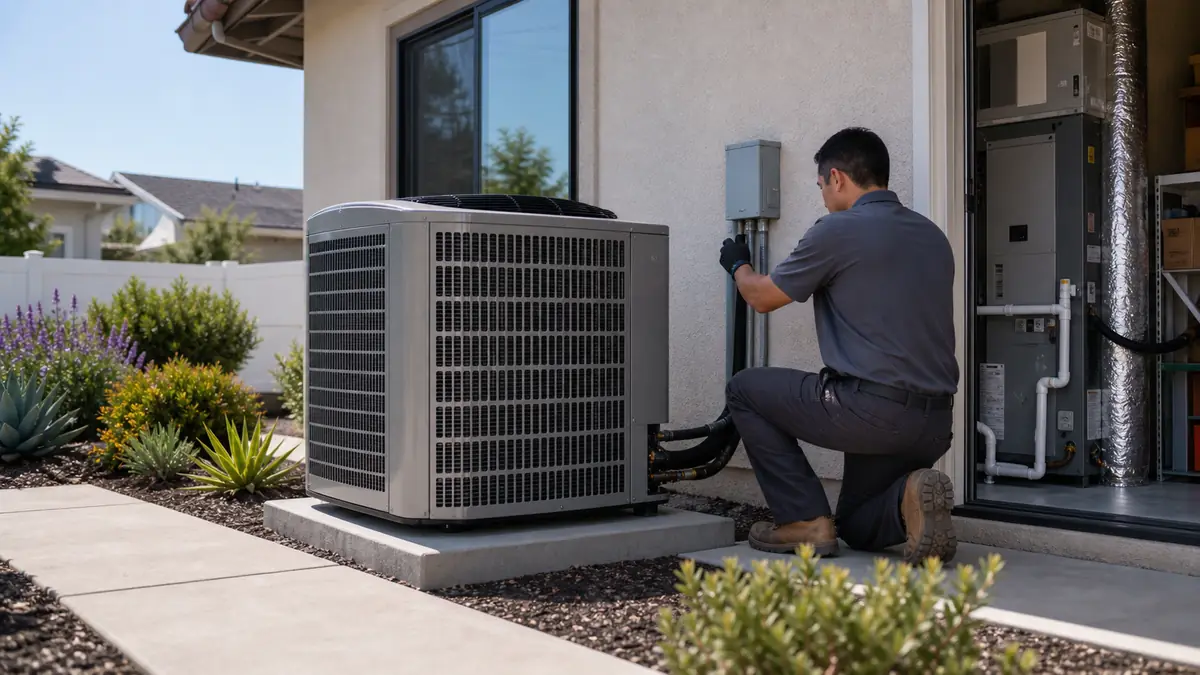 Mitsubishi heat pump installation on a Pasadena foothill home